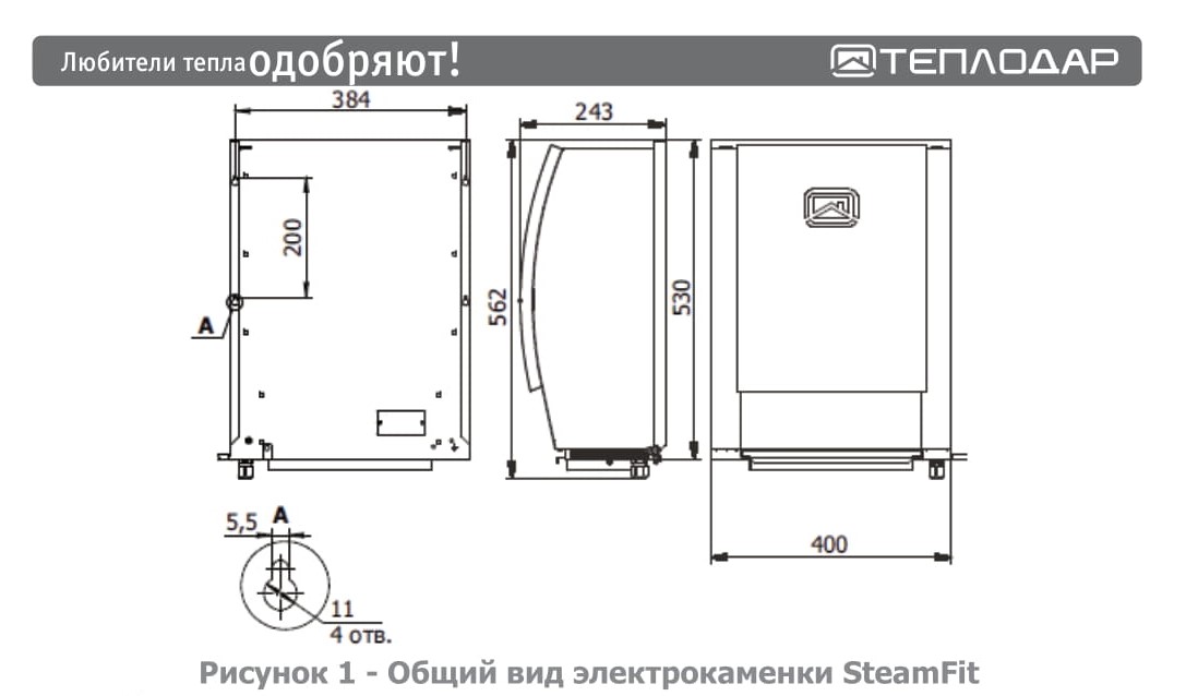 Электрокаменка СтимФит (SteamFit)-5,3 - Теплодар